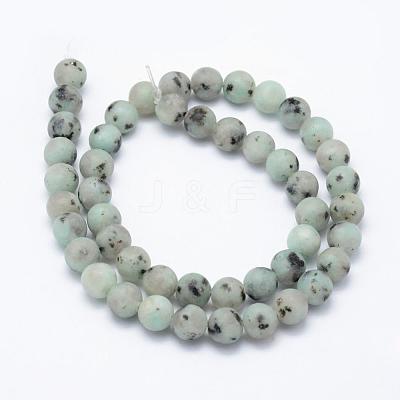 Natural Sesame Jasper/Kiwi Jasper Beads Strands G-F518-18-6mm-1