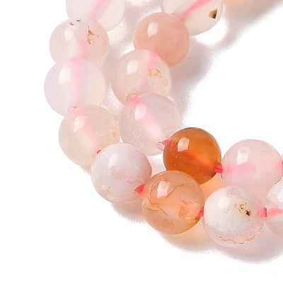 Natural Cherry Blossom Agate Beads Strands X-G-B130-4mm-02-1