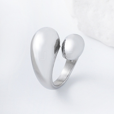 304 Stainless Steel Cuff Open Rings for Women AP0200-3-1