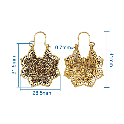 Bohemian Retro Style Alloy Dangle Hoop Earrings EJEW-TAC0003-01AG-1