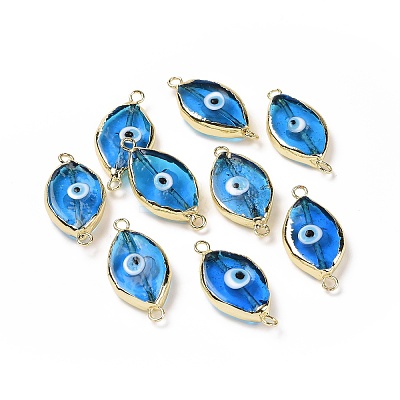 Handmade Horse Eye Evil Eye Lampwork Links Connectors LAMP-P057-07G-1