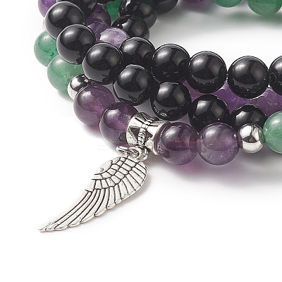 Alloy Wing Pendant Necklace NJEW-JN04256-1