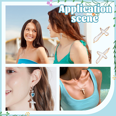 Natural Freshwater Pearl Keshi Pearl Pendants PEAR-WH0001-06A-1