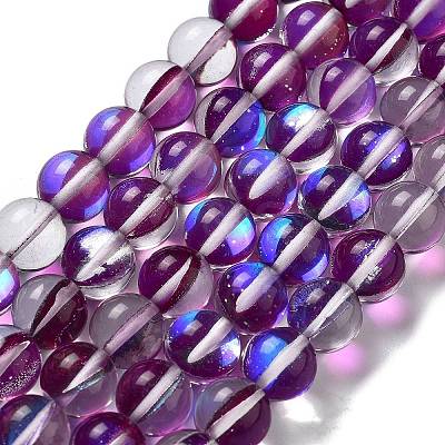 Synthetic Moonstone Beads Strands G-P528-J03-24-1