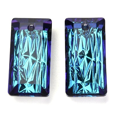 Embossed Glass Rhinestone Pendants GLAA-J101-07B-001BB-1