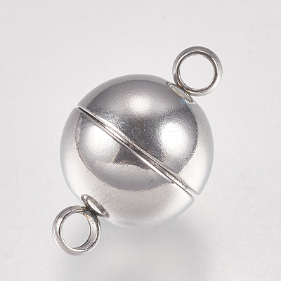 Tarnish Resistant 304 Stainless Steel Magnetic Clasps with Loops STAS-G173-05P-12mm-1