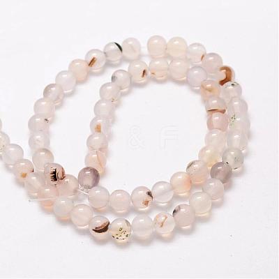 Natural Dendritic Agate Bead Strands G-G880-01-6mm-1
