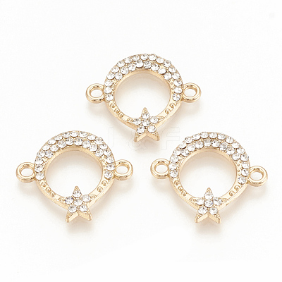 Alloy Rhinestone Links connectors ALRI-Q235-009G-1