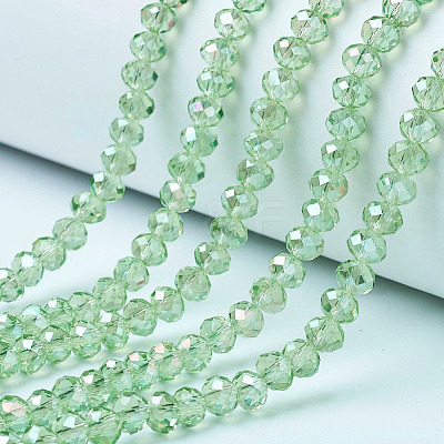 Electroplate Glass Faceted Rondelle Beads Strands EGLA-D020-6x4mm-34-1