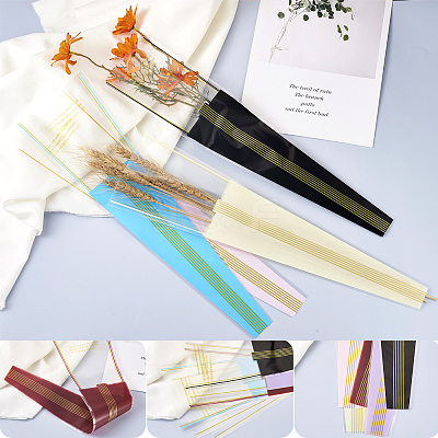 120Pcs 6 Colors OPP Plastic Flower Bouquet Bags ABAG-MB0001-02-1