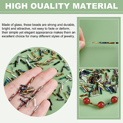 1260Pcs 7 Style Glass Twisted Bugle Beads SEED-PH0001-55-1