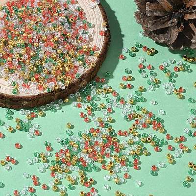 4 Colors 8/0 Christmas TOHO Round Seed Beads SEED-X0058-25-1