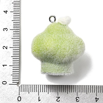 Flocky Opaque Resin Pendants LS-RESI-F062-02A-1