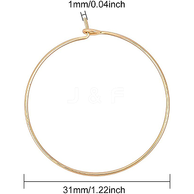 Long-Lasting Plated Brass Hoop Earrings Findings KK-BC0005-10G-NF-1