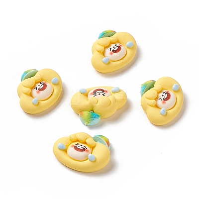 Opaque Resin Cabochons RESI-G036-E02-1