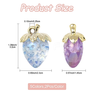 10Pcs 5 Styles Transparent Acrylic Pendants MACR-FS0002-09-1