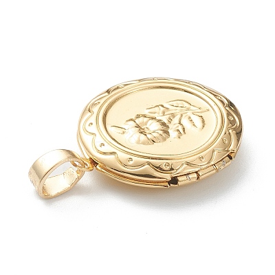 Brass Locket Pendants X-KK-P199-07G-1