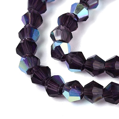 AB Color Plated Transparent Glass Beads Strands GLAA-G127-01-02T-1