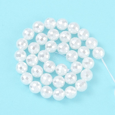 Electroplated Glass Pearl Beads Strands BSHE-C007-A01-02-1-1