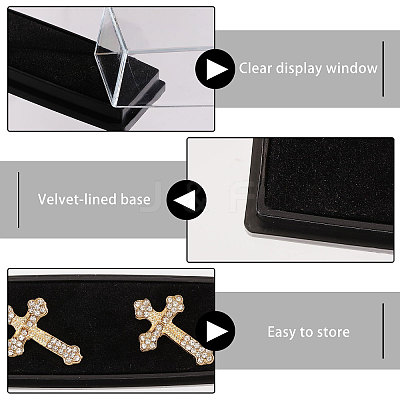 Clear Plastic Lapel Pins Storage Boxes with Velvet Inside CON-WH0112-100A-1