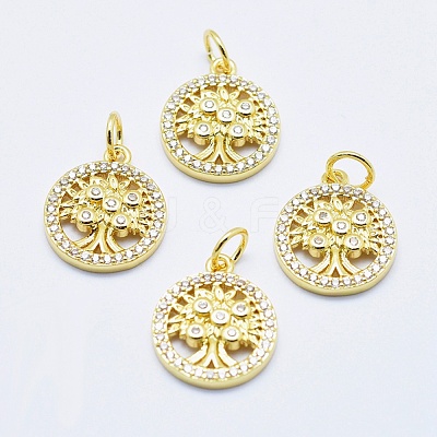 Brass Micro Pave Cubic Zirconia Charms RB-I078-68G-NR-1