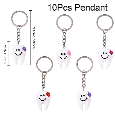 10Pcs Resin Keychain KEYC-YW00211-1