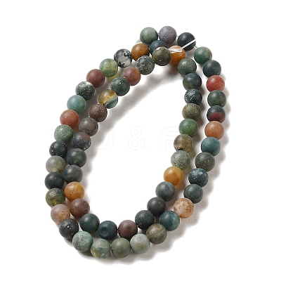 Natural Indian Agate Beads Strands G-Q462-6mm-08-1