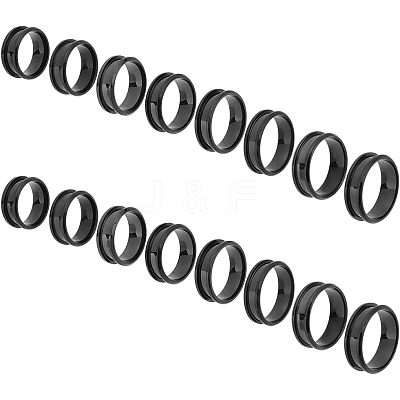 16pcs 8 Style Stainless Steel Grooved Finger Ring Settings RJEW-UN0001-29-1