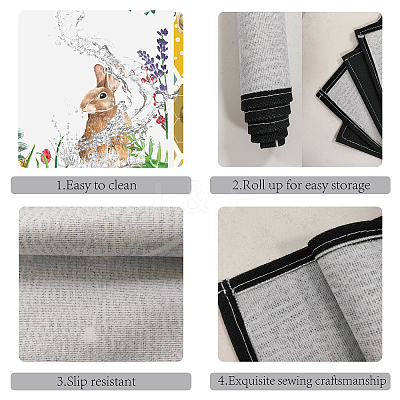 Rectangle with Animal Pattern Cotton Linen Cloth Table Mat AJEW-WH0196-006-1