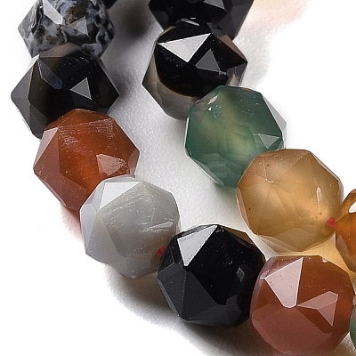 Natural Multi-Color Agate Beads Strands G-NH0021-A18-01-1