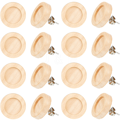 40Pcs Wooden Stud Earring Findings FIND-SC0008-96A-1