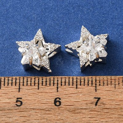 Brass Micro Pave Clear Cubic Zirconia Beads CU-CBAEC99-30S-1