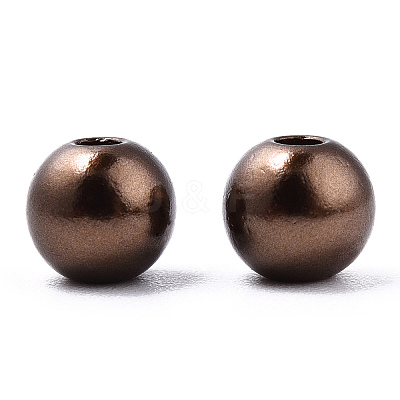 Spray Painted ABS Plastic Imitation Pearl Beads OACR-T015-05A-04-1