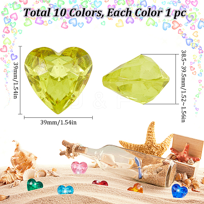 10Pcs 10 Colors Transparent Acrylic Beads TACR-SP0001-16-1