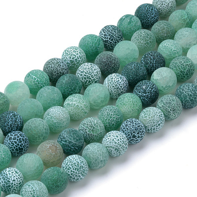 Natural & Dyed Crackle Agate Bead Strands X-G-T056-8mm-06-1