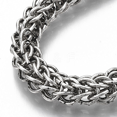 Men's Alloy Wheat Chain Bracelets BJEW-T014-09AS-1
