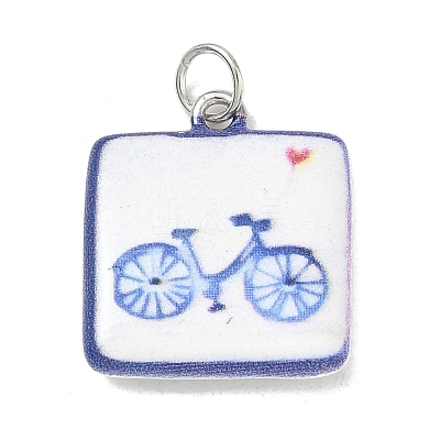 Printed Brass Enamel Pendants KK-CBA9B3D-03P-03-1