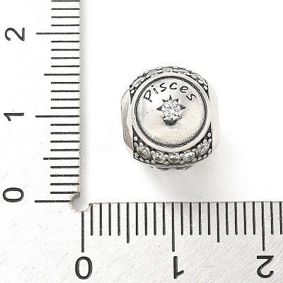 Brass Clear Cubic Zirconia European Beads FIND-M049-01AS-05-1