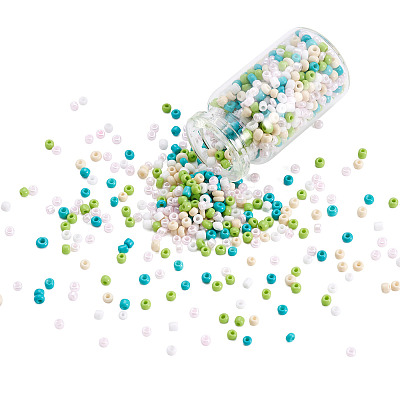 Opaque Glass Round Seed Beads GLAA-TAC0025-07A-03-1