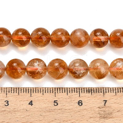 Hearted Natural Citrine Beads Strands GG-T002-A02-8mm-1