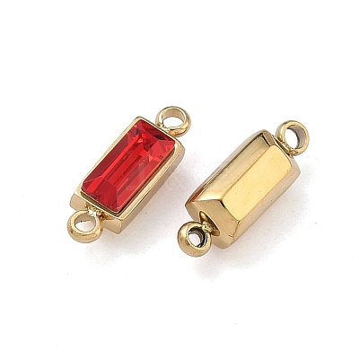 Birthstone 304 Stainless Steel Rhinestone Connector Charms STAS-L022-576G-05-1