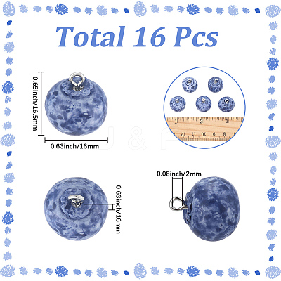 16Pcs Resin Pendants RESI-SC0006-44-1