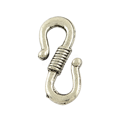 Tibetan Style Alloy S-Hook Clasps TIBE-385-AS-FF-1
