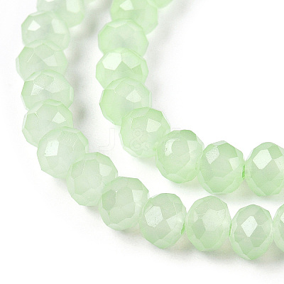 Baking Paint Imitation Jade Glass Bead Strands DGLA-A034-J8MM-A03-1
