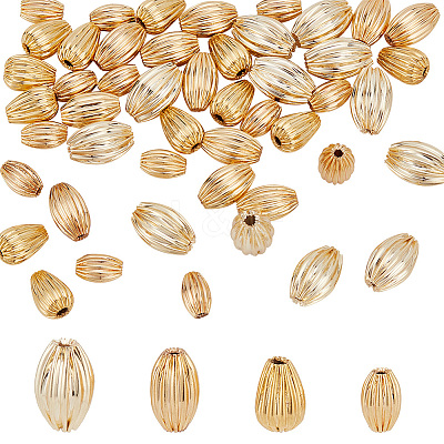 48Pcs 4 Style Brass Beads KK-GO0001-08-1
