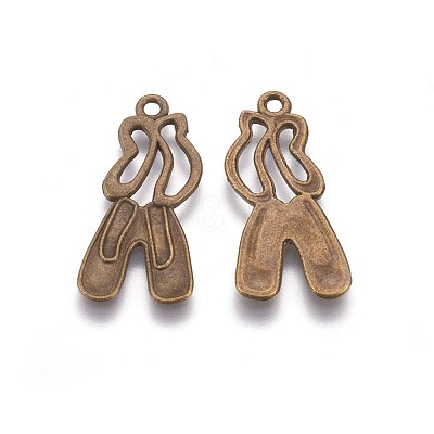 Tibetan Style Alloy Dance Shoes Pendants X-TIBEP-844-AB-FF-1