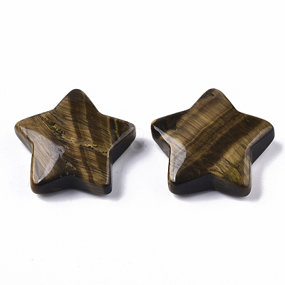 Natural Tiger Eye Star Shaped Worry Stones G-T132-002A-08-1