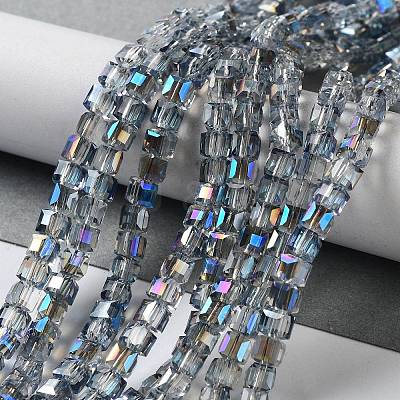 Electroplate Glass Bead Strands X-EGLA-R064-4mm-05-1