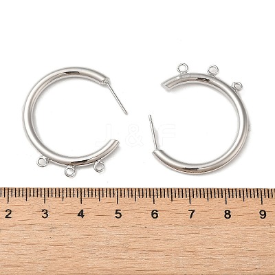 Ring Brass Stud Earring Findings KK-C042-08P-1