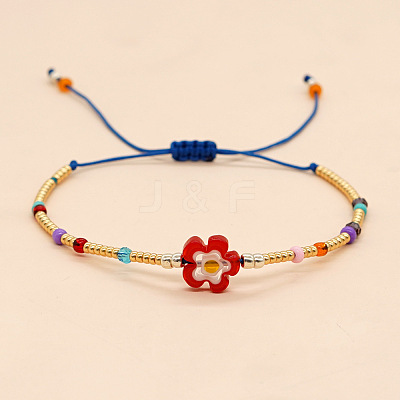 Glass Seed Beaded Braided Bead Bracelets GJ0220-1-1